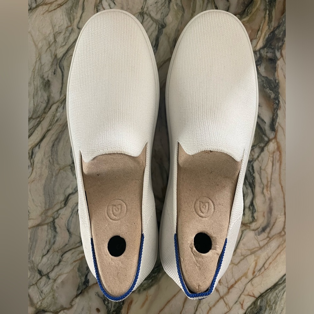 Rothy’s Bright White Slip On Sneakers - Size 9, never worn!